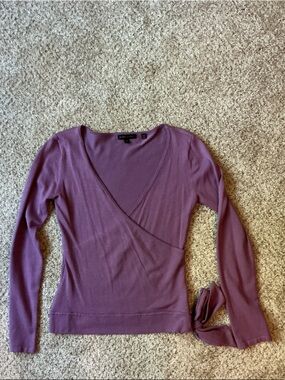 BCBGMaxAzria Plum Wrap-Style Top